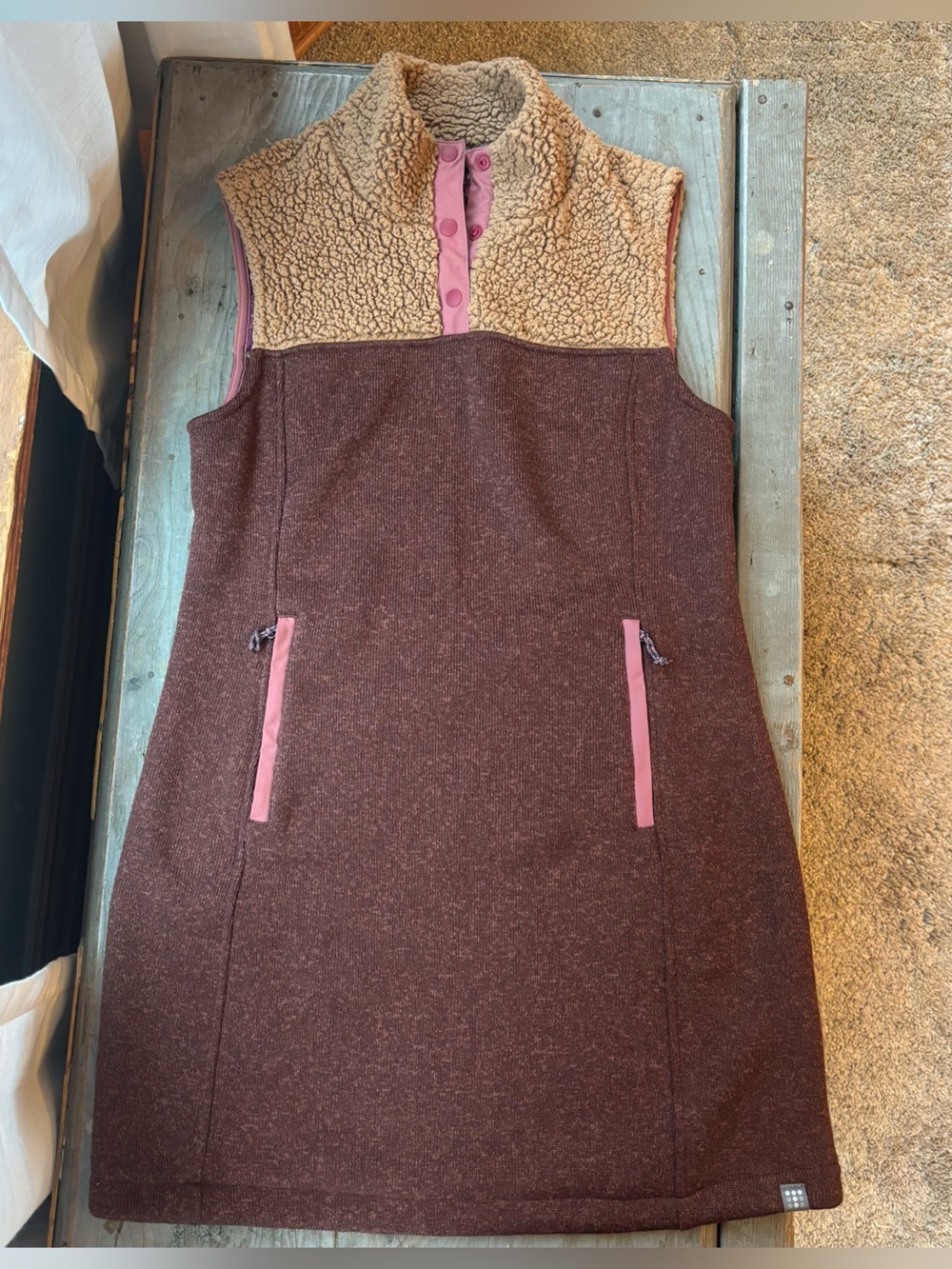 Title Nine Callitrix fleece and Sherpa vest dress | size small